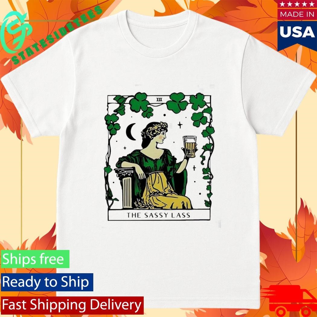 The Sassy Lass St Patricks Day Tarot Card Unisex , , , Long Sleeve Tee