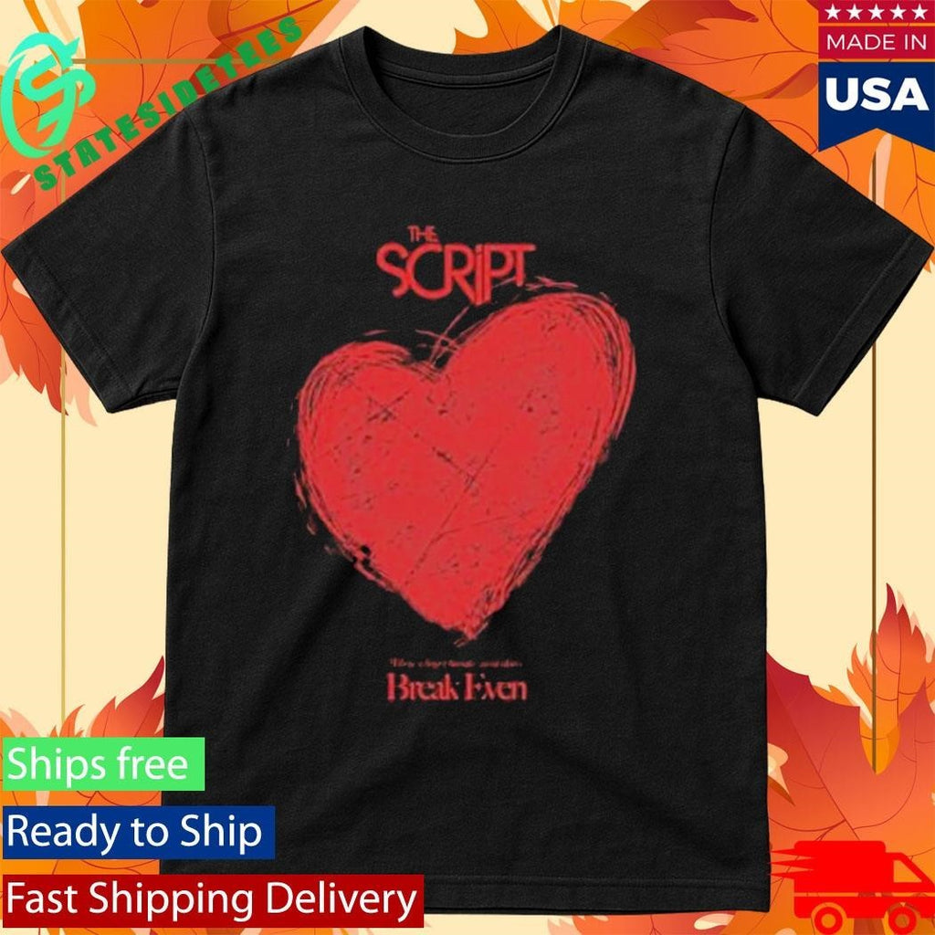 The Script Breakeven Heart Black Shirt Unisex , , , Long Sleeve Tee