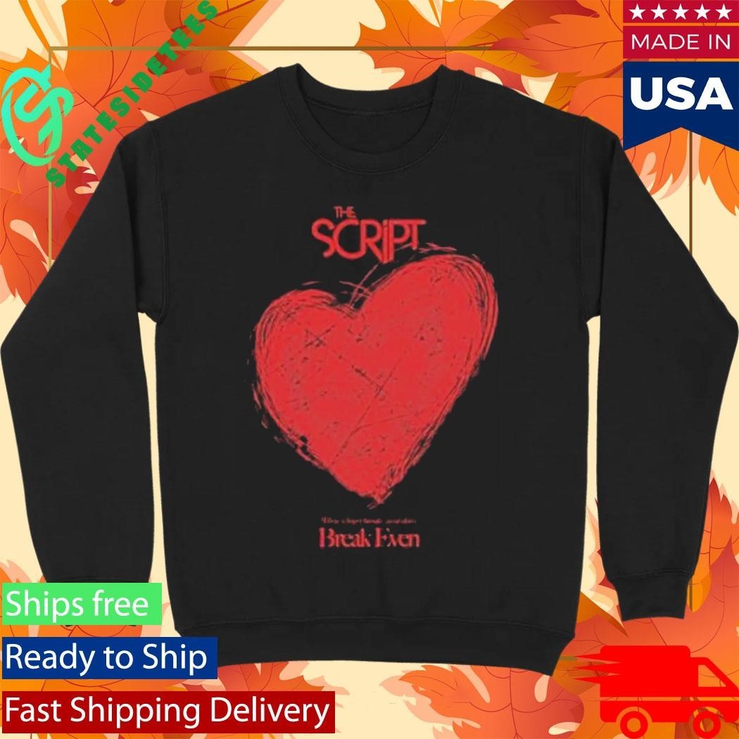 The Script Breakeven Heart Black Shirt Unisex , , , Long Sleeve Tee