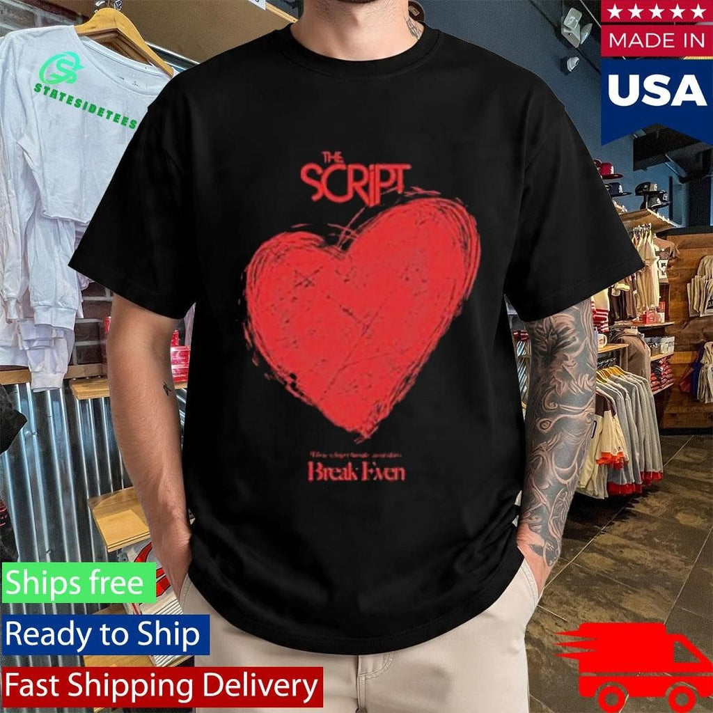 The Script Breakeven Heart Black Shirt Unisex , , , Long Sleeve Tee