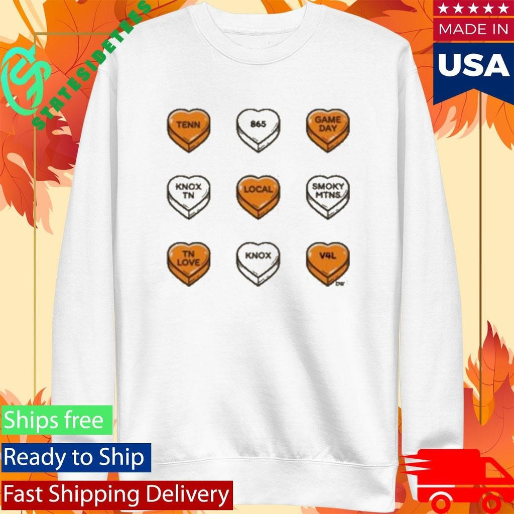The Tenn Gameday Candy Hearts Shirt Unisex , , , Long Sleeve Tee