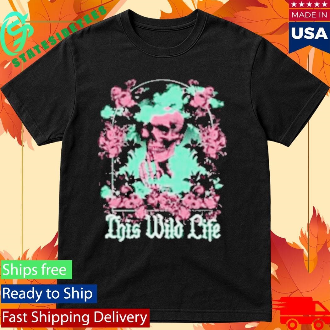 This Wild Life Floral Skeleton Shirt Unisex , , , Long Sleeve Tee
