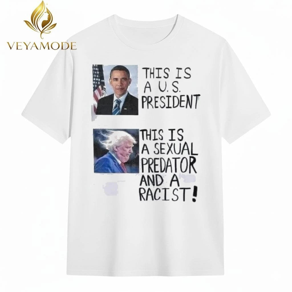 This is a President Obama This is a sexual predator and a racist Trump tee Unisex , , , Long Sleeve Tee