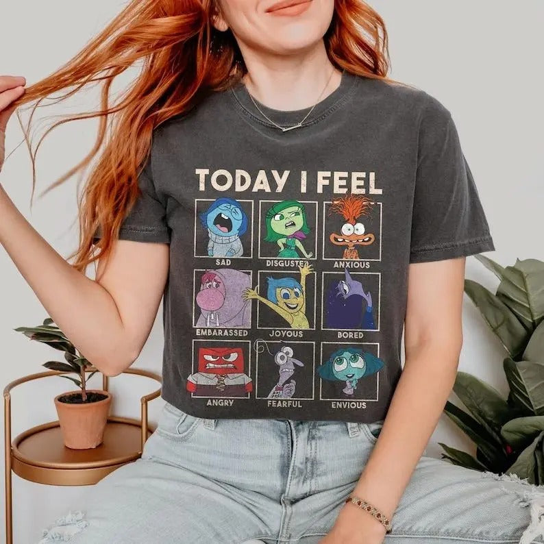 Today I Feel Inside Out Shirt Joy Sadness Fear Disgust Angry Shirt Inside Out Characters Shirts Mental Health Shirt T-Shirts