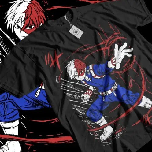 Todoroki Academia My Hero All Sizes Mha Toya Dabi Anime Black Shirt T-Shirts
