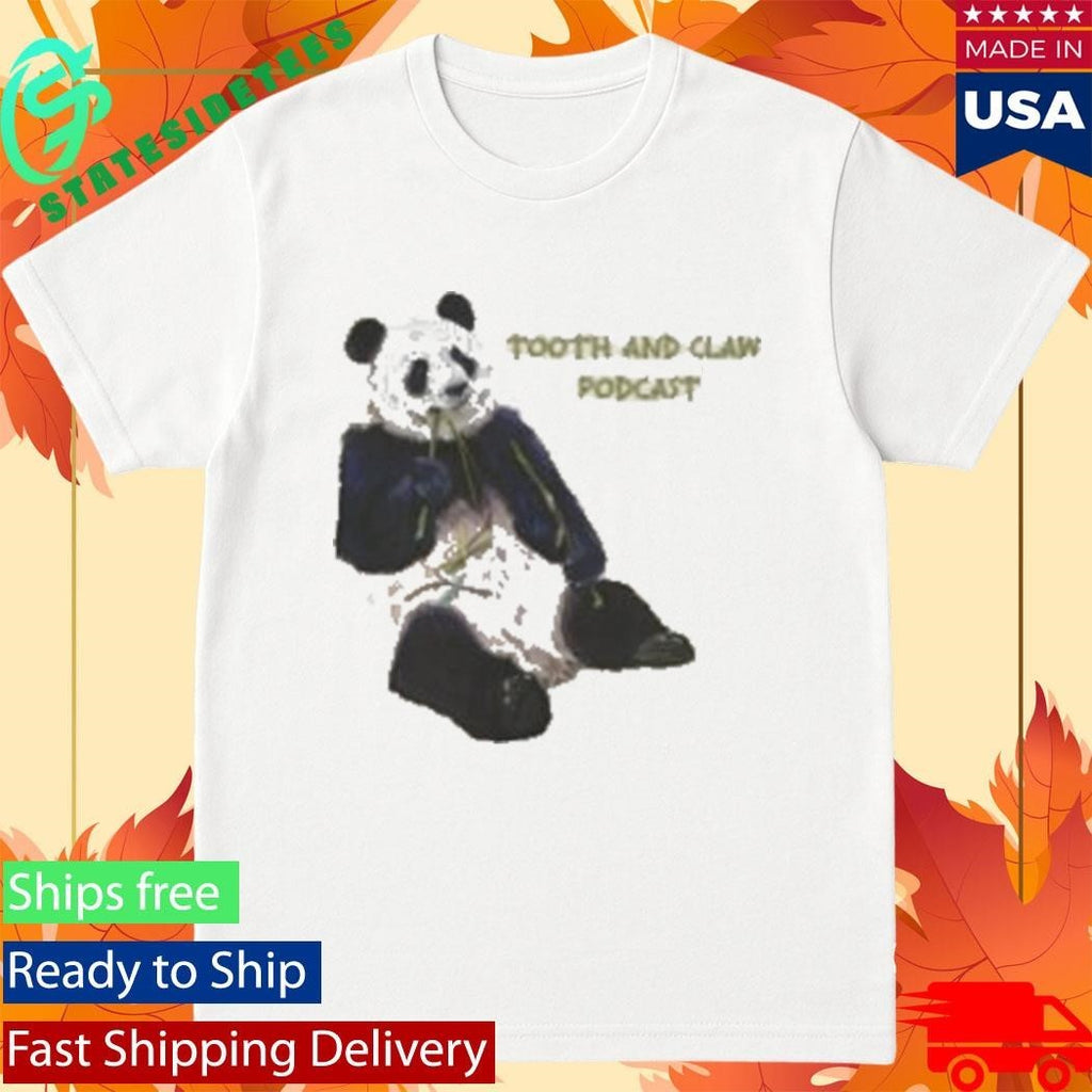 Tooth And Claw Podcast Panda Shirt Unisex , , , Long Sleeve Tee