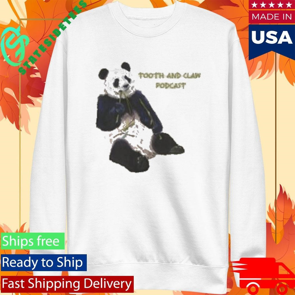 Tooth And Claw Podcast Panda Shirt Unisex , , , Long Sleeve Tee