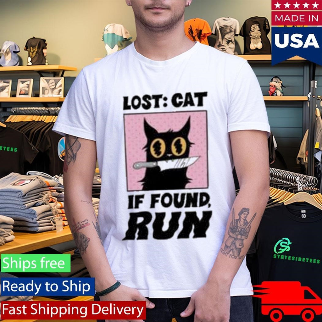 Topatoco Lost Cat If Found Run Shirt Unisex , , , Long Sleeve Tee
