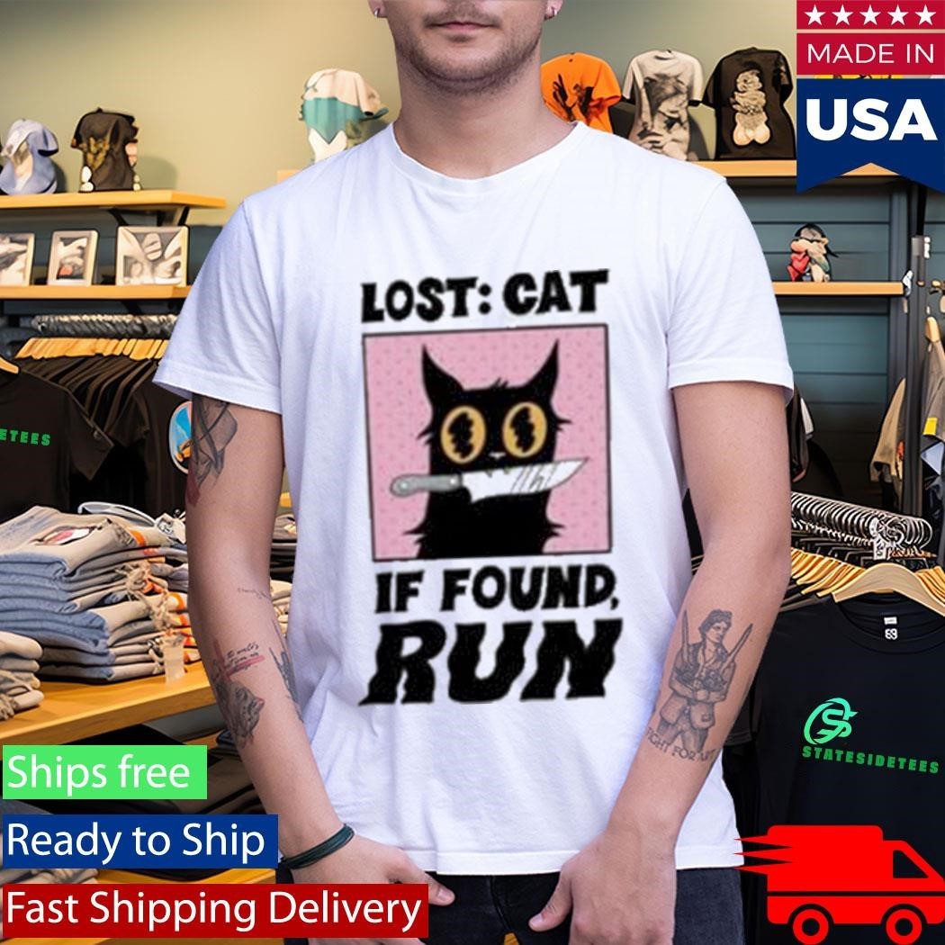 Topatoco Lost Cat If Found Run Shirt Unisex , , , Long Sleeve Tee