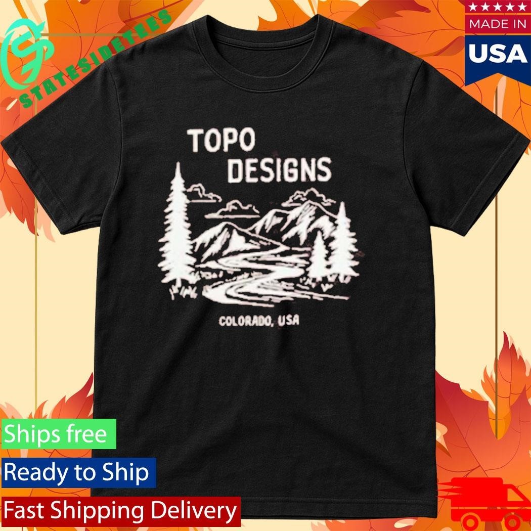 Topo Designs X Pine Printshop Mountain Doodle Shirt Unisex , , , Long Sleeve Tee