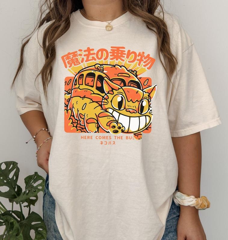 Totoro Catbus Shirt Totoro Shirt My Neighbour Totoro Shirt Studio Ghibli Shirt Ghibli Cartoon Shirt T-Shirts