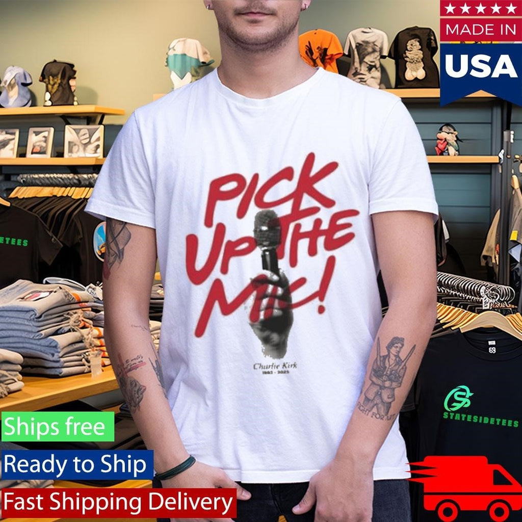 Tpusa Merch Pick Up The Mic Shirt Unisex , , , Long Sleeve Tee
