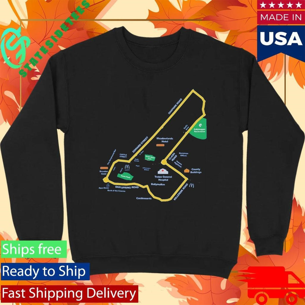 Tralee City On The Map Front & Back Double Shirt Unisex , , , Long Sleeve Tee