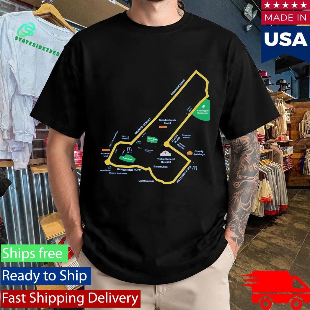 Tralee City On The Map Front & Back Double Shirt Unisex , , , Long Sleeve Tee