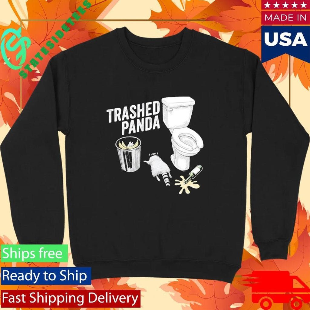 Trashed Panda Funny Drunk Raccoon Shirt Unisex , , , Long Sleeve Tee