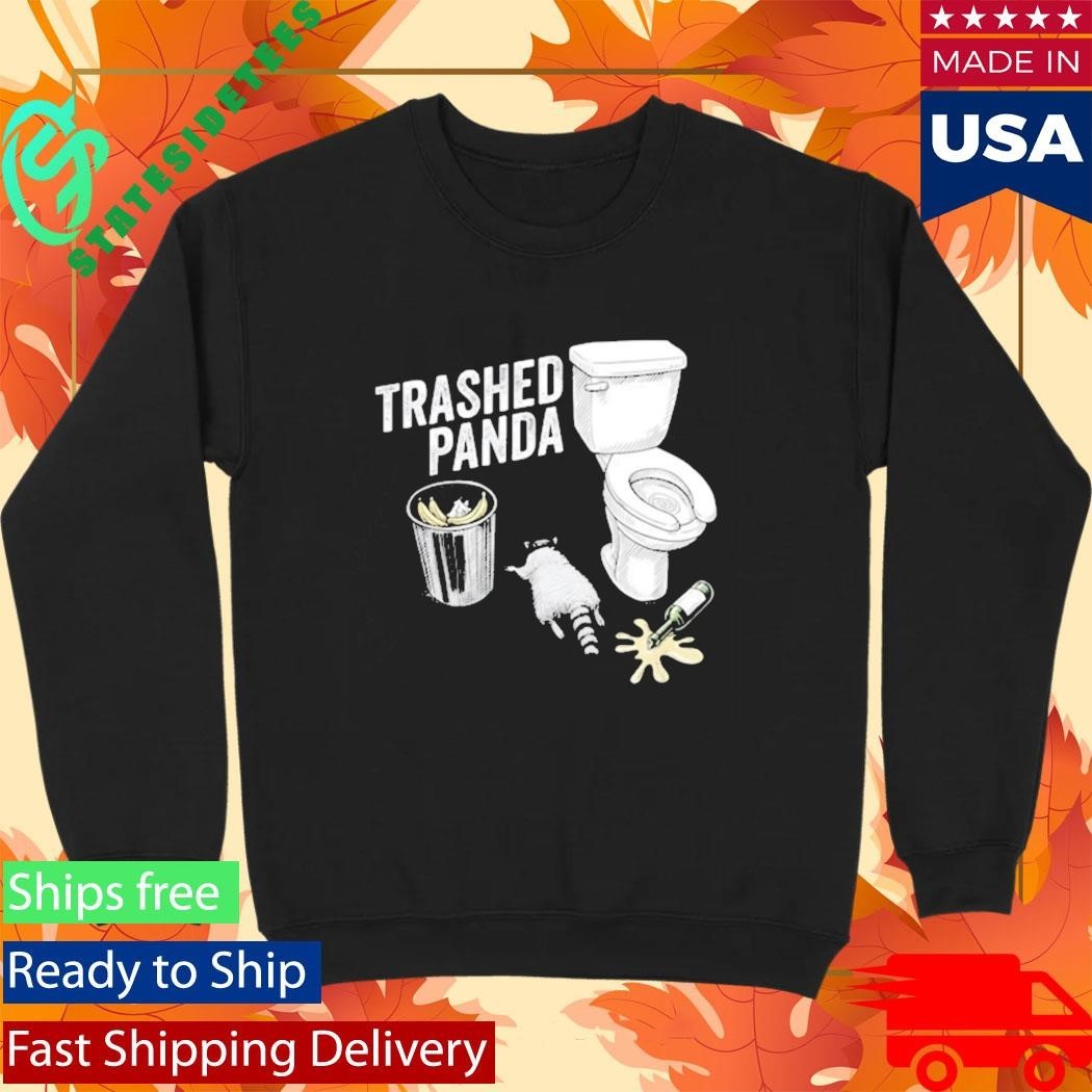 Trashed Panda Funny Drunk Raccoon Shirt Unisex , , , Long Sleeve Tee