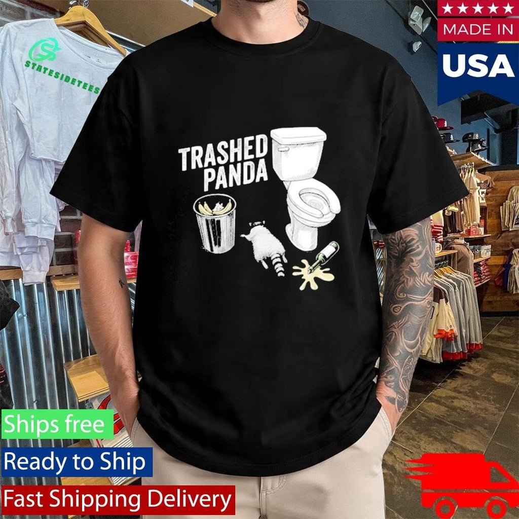 Trashed Panda Funny Drunk Raccoon Shirt Unisex , , , Long Sleeve Tee