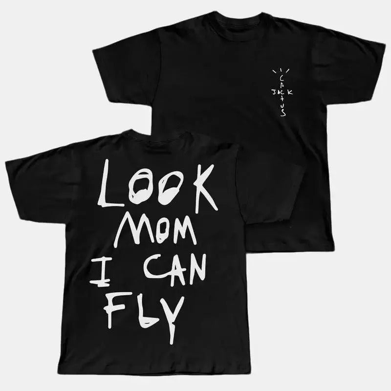 Travis Cactus Mom I Can Fly Shirt Rapper Shirt Rap Hip Hop Shirt Music Tour Him Her Vintage Y2K Cotton Streetwear T-Shirts