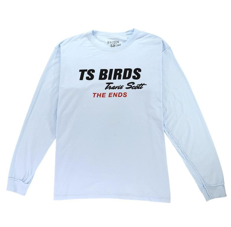 Travis Scott Birds Ends Long Sleeve Blue T-Shirts