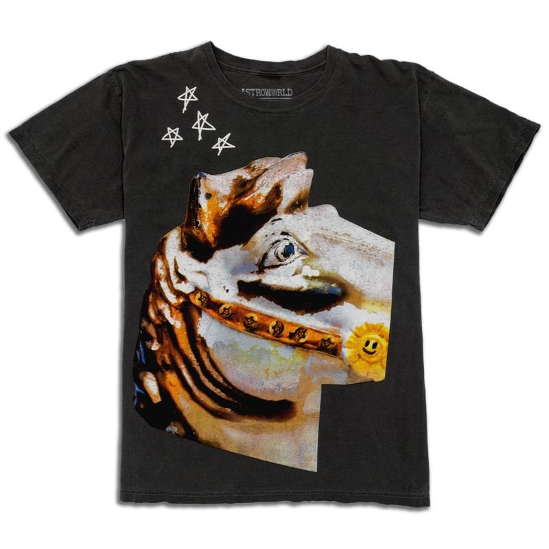 Travis Scott Horse Head Date Back Tour Washed Grey (93665 326) Size S 2XL T-Shirts