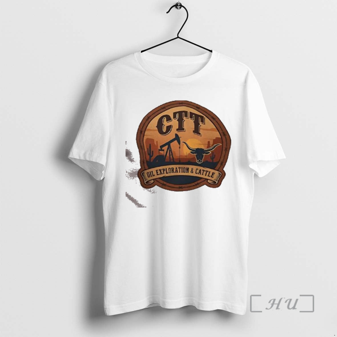 Trending Ctt Oil Exploration Cattle Oil Rig Longhorn Sunset Texas Logo