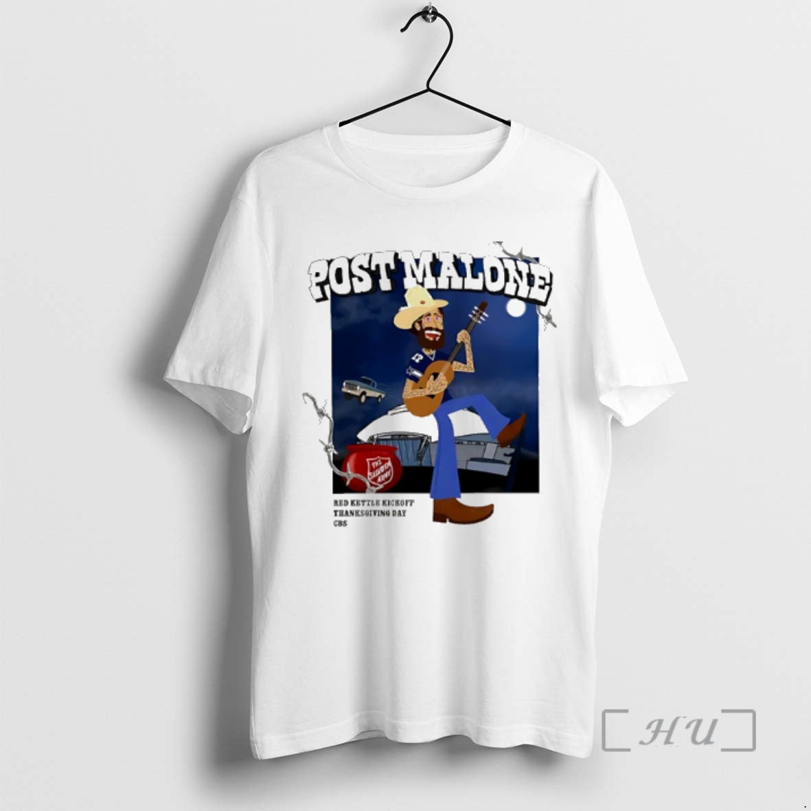 Trending Cowboys Post Malone Red Kettle Kickoff Thanksgiving Day Cartoon