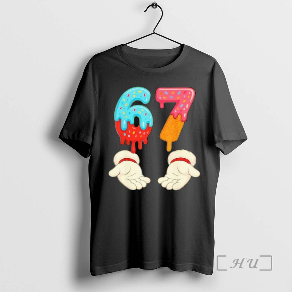 Trending Funny Six Seven 6 7 Meme Christmas Ice Cream Drip Xmas Santa T Shirts