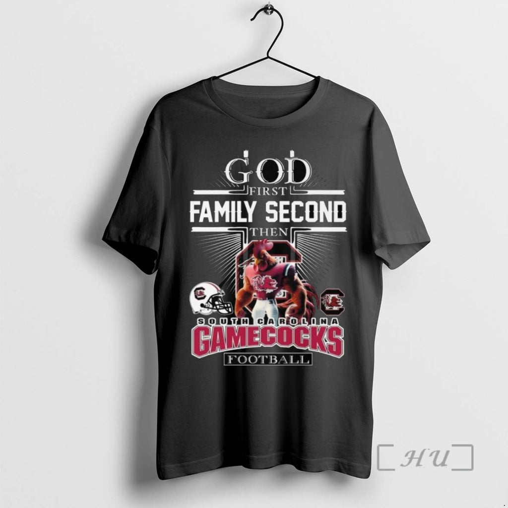 Trending God First Family Second Then South Carolina Gamecocks Football Mascot 2025 Long Sleve