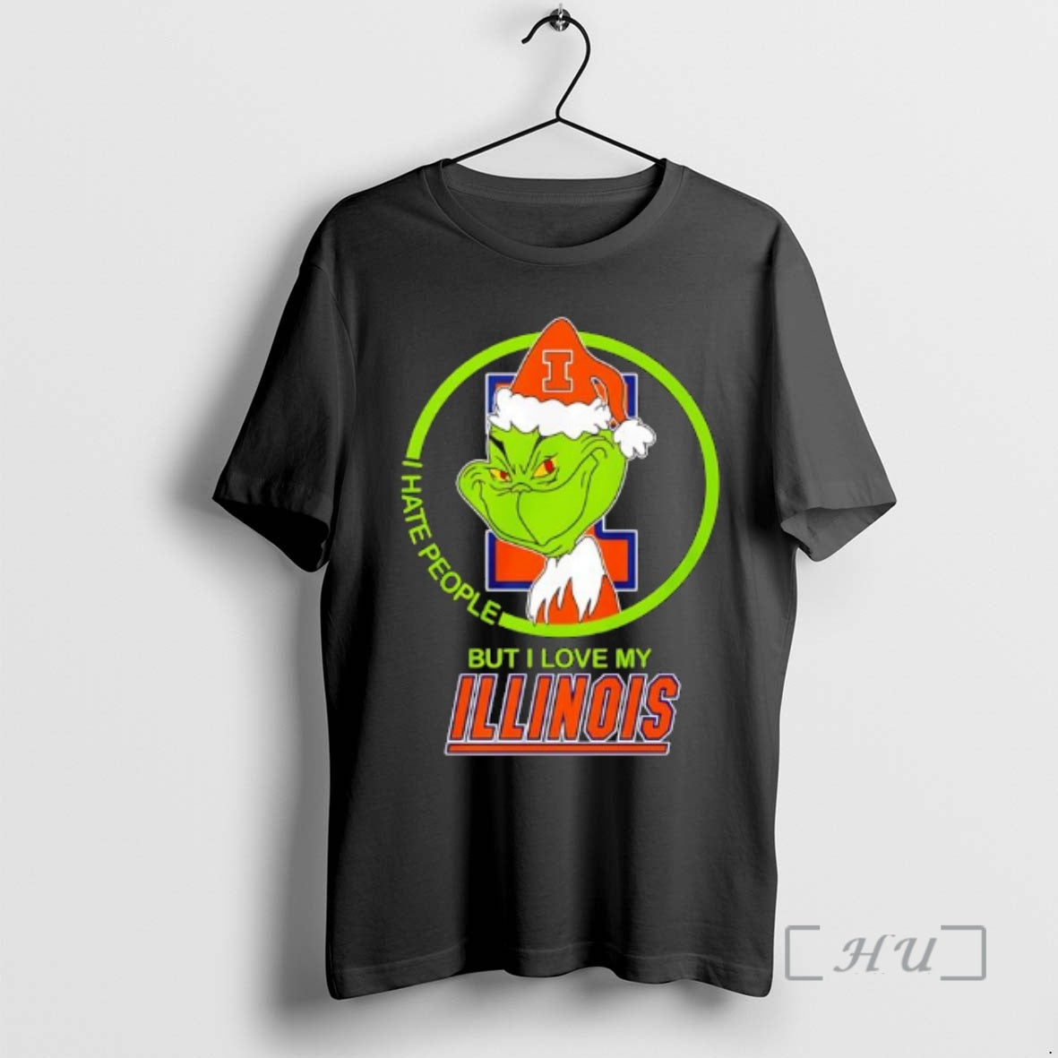 Trending Grinch I Hate People But I Love My University Illinois Logo Hat