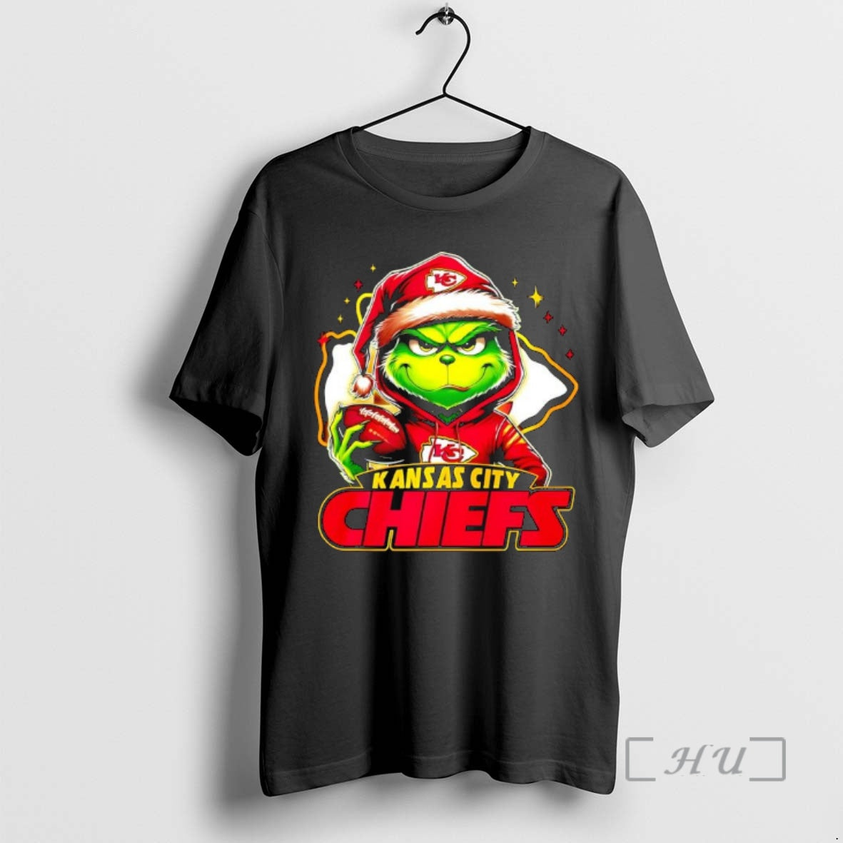 Trending Grinch Wearing Santa X Kansas City Chiefs Hat