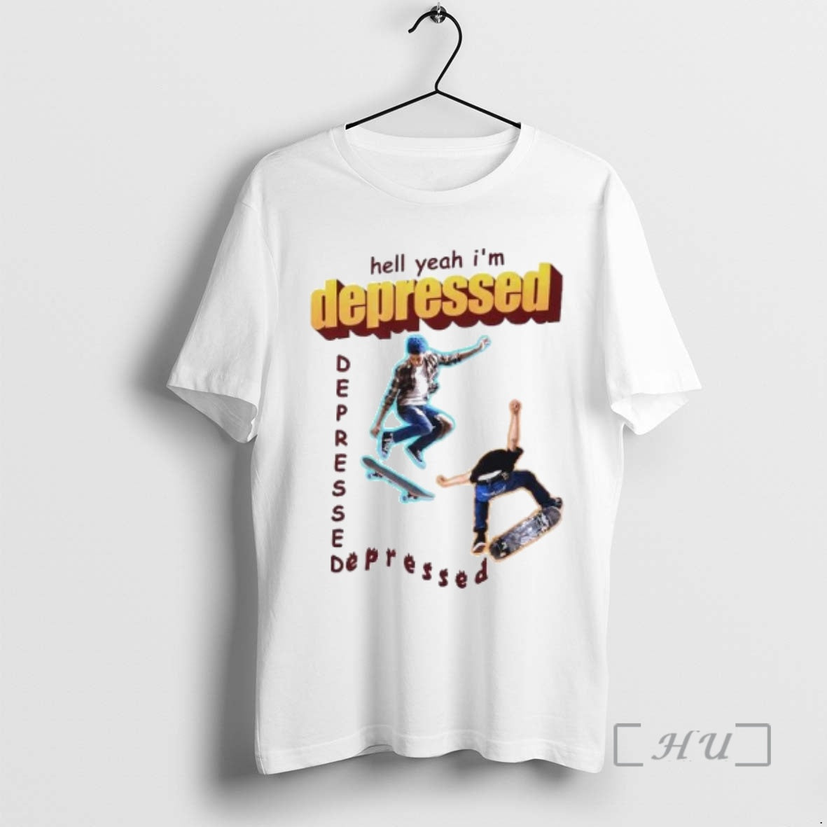 Trending Hell Yeah Im Depressed Skateboard Meme Ornaments