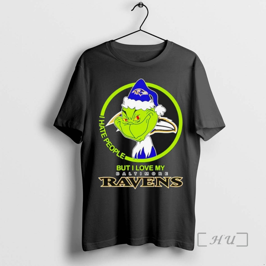 Trending The Grinch I Hate People But I Love My Baltimore Ravens T Shirts Sweater