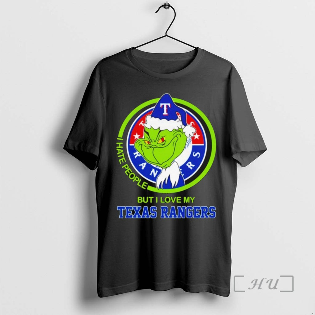 Trending The Grinch I Hate People But I Love My Texas Rangers T Shirts Sweater