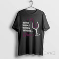 Trending Who What When Where Wine Glass Illustration