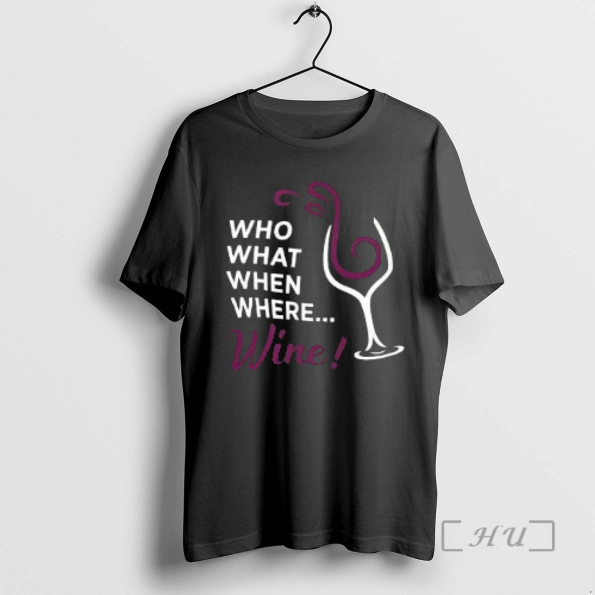 Trending Who What When Where Wine Glass Illustration