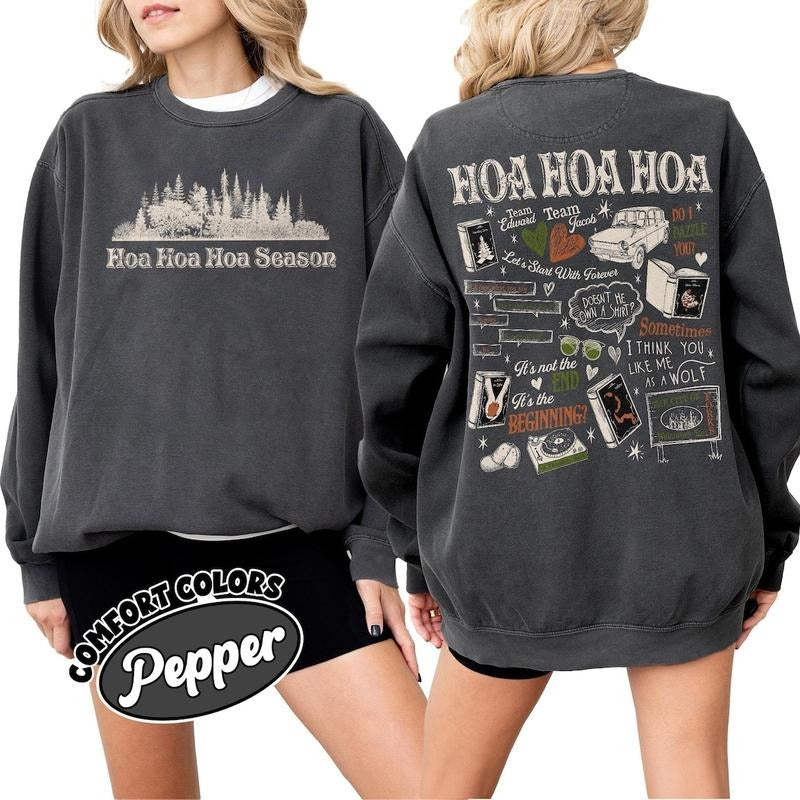 Hoa Hoa Hoa Season Comfort Colors Shirt Forks Washington Shirt Movie Inspired Hoa Hoa Hoa Hoa Cozy Season T-Shirts