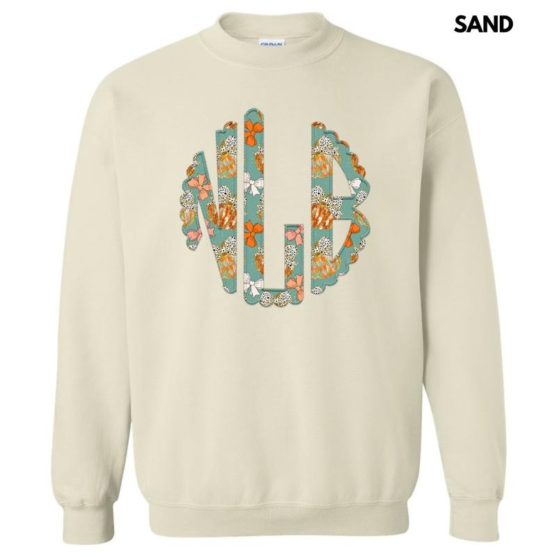 Pumpkin & Bow Monogram 'NLB' T-Shirts