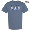 Triple Blue Floral Ghosts Comfort Colors 'NLB' T-Shirts