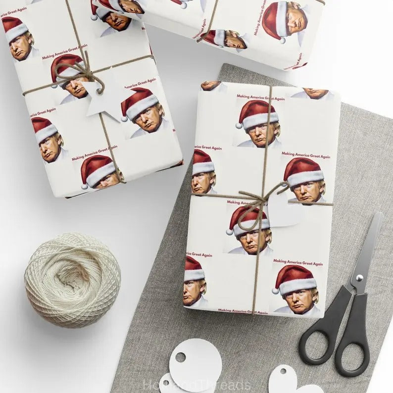 Trump Wrapping Paper Making America Great Again Wrapping Paper Festive Wrapping Present Paper T-Shirts