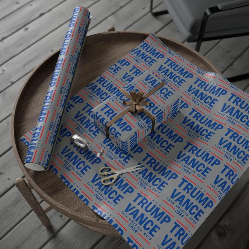 Trump Wrapping Papers Trump2024 Wrap Trump Vance Take America Back Patterned Wrapping Paper 3 Sizes T-Shirts