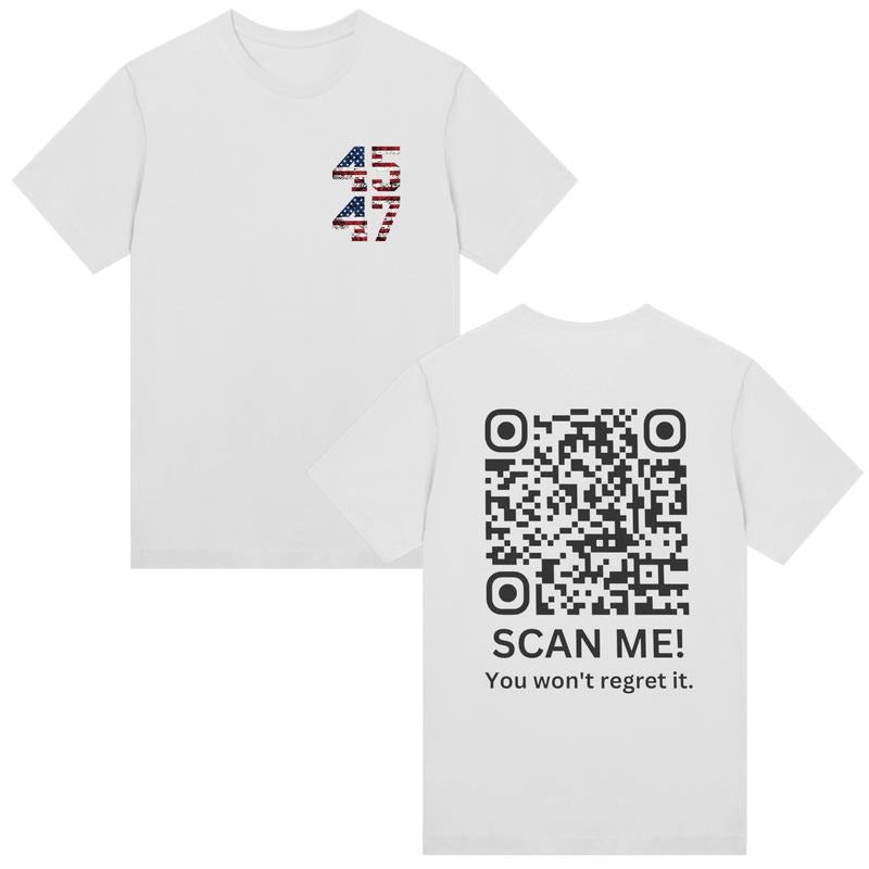 Trump YMCA QR Code Dance Shirt Trump 2024 Shirt Trump Vance 45 47 Shirt Two Sides MAGA T-Shirts