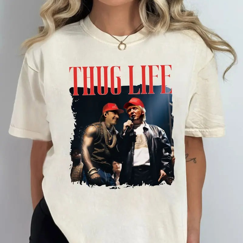 Trump Morgann Wallen Thug Life Shirt Trump Thug Life Shirt Viral Trump Shirt Republican Trump Thug Life Shirt T-Shirts