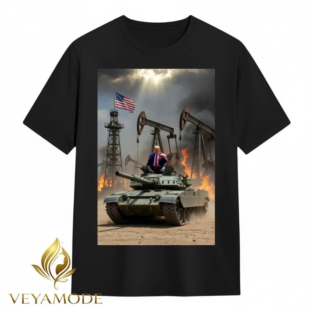 Trump drives a tank war fire tee Unisex , , , Long Sleeve Tee
