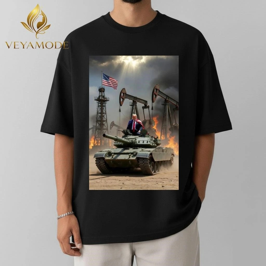 Trump drives a tank war fire tee Unisex , , , Long Sleeve Tee