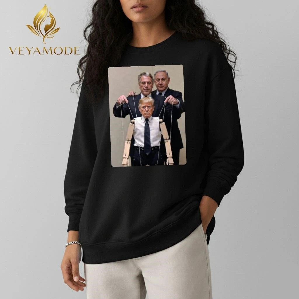 Trump is a puppet of Epstein and Netanyahu tee Unisex , , , Long Sleeve Tee