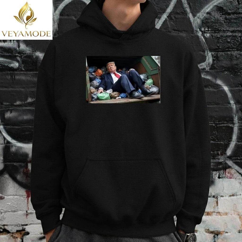 Trump sitting in a garbage truck tee Unisex , , , Long Sleeve Tee