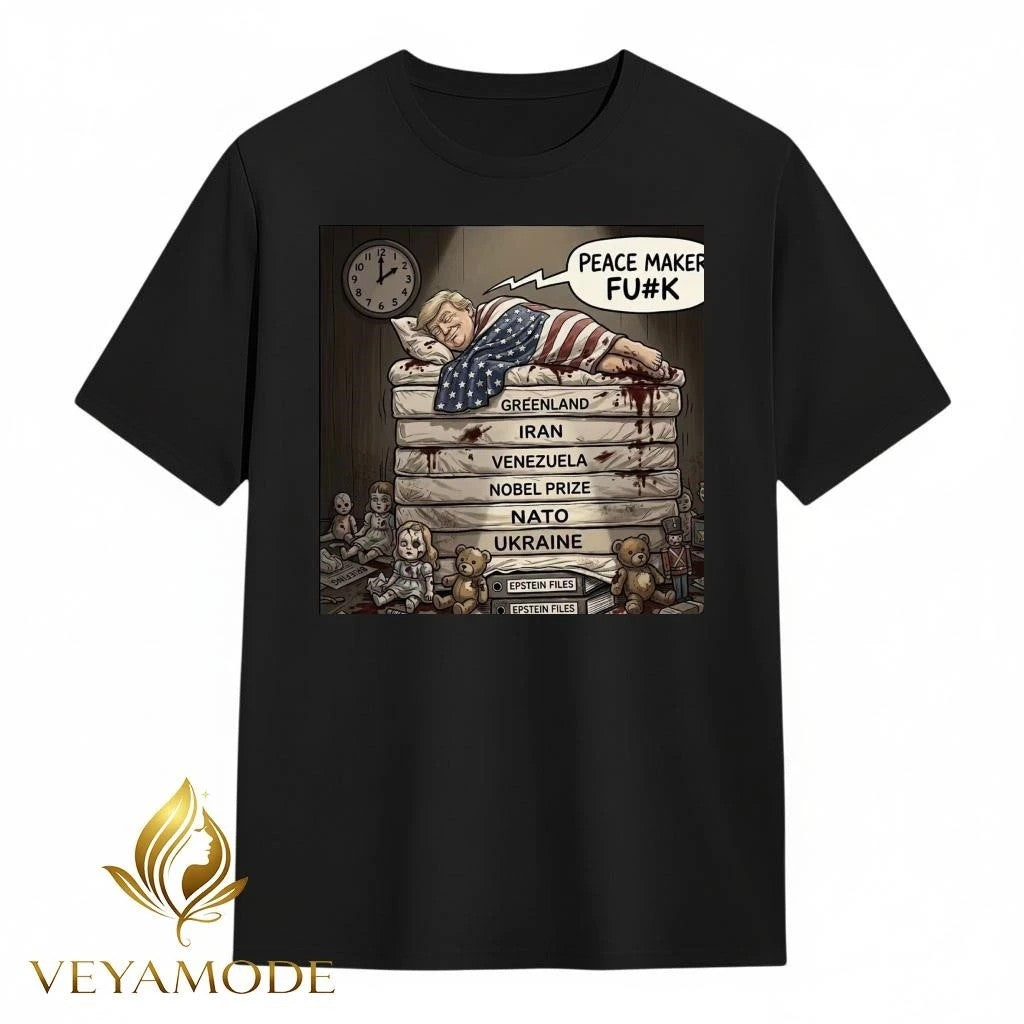 Trump sleep blood Peace maker fuck Epstein files tee Unisex , , , Long Sleeve Tee