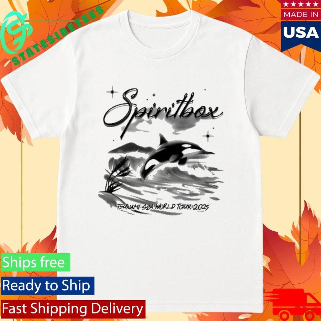Tsunamisea Airbrush Orca White Shirt Unisex , , , Long Sleeve Tee