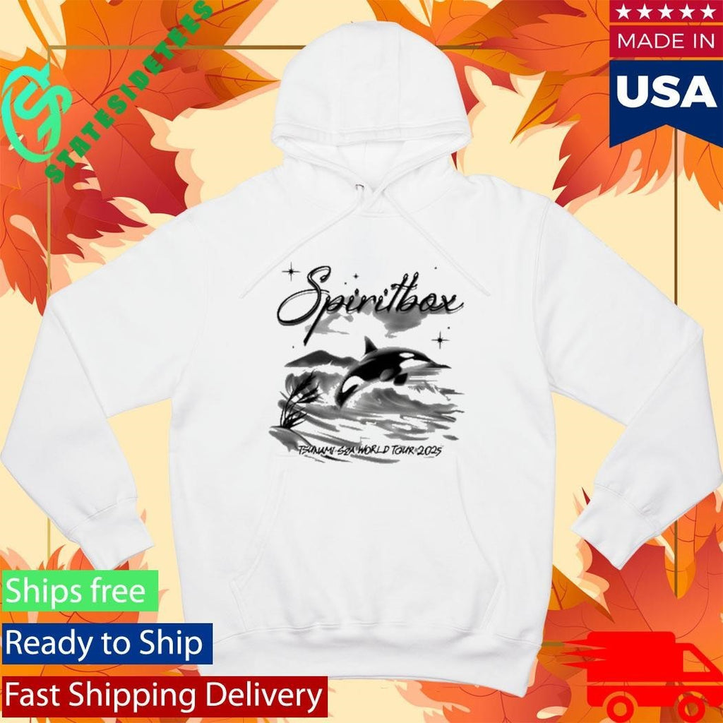 Tsunamisea Airbrush Orca White Shirt Unisex , , , Long Sleeve Tee