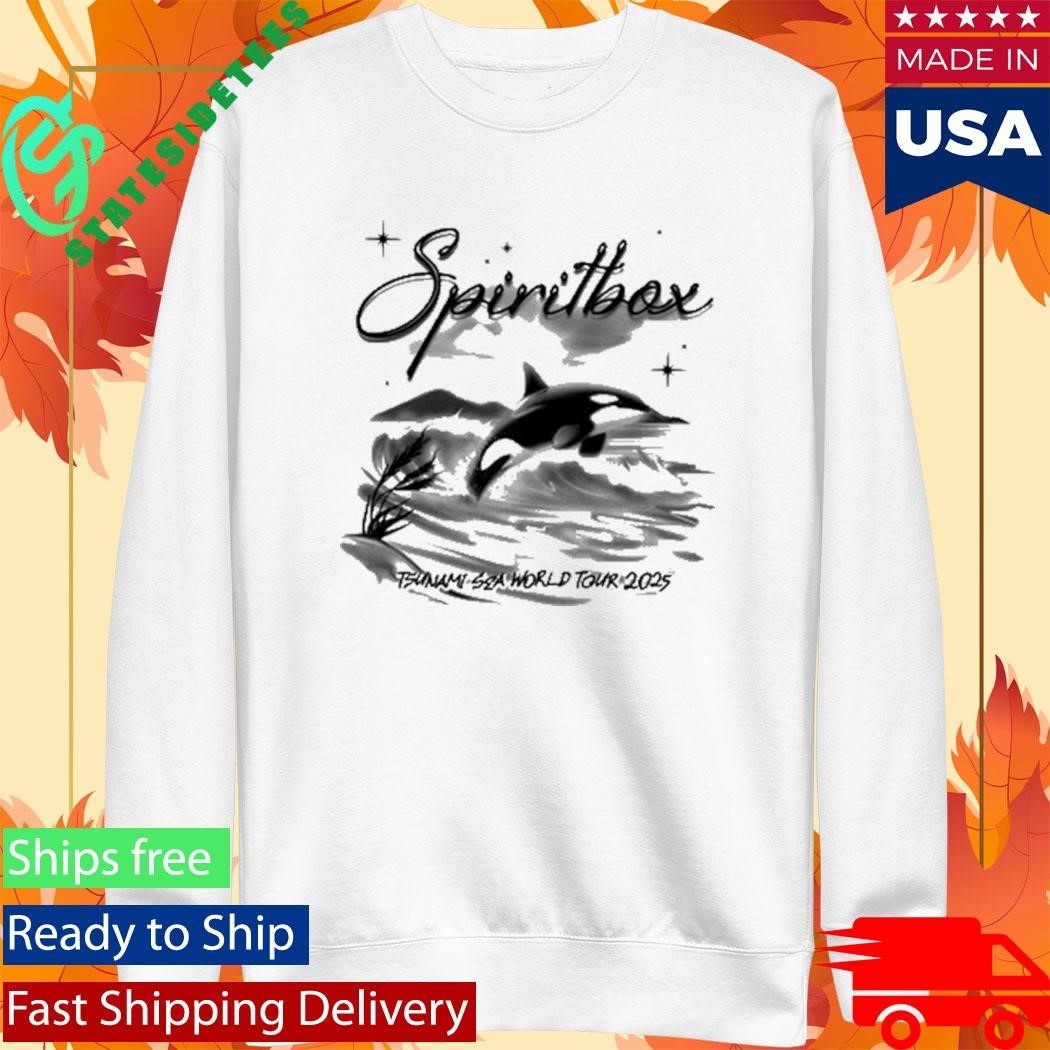 Tsunamisea Airbrush Orca White Shirt Unisex , , , Long Sleeve Tee